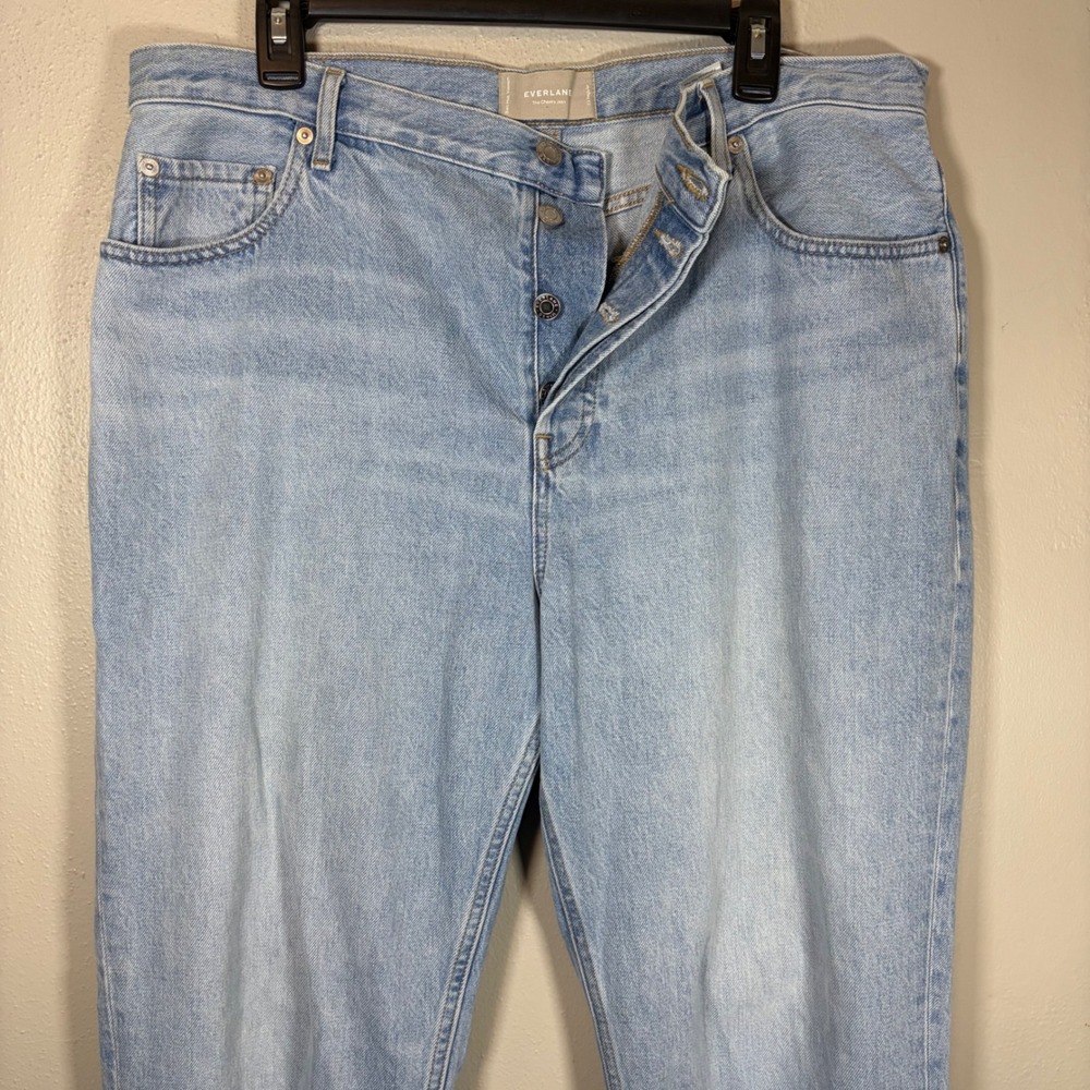 Everlane The Cheeky Jean Light Wash Blue High Rise Straight Leg Denim Size 33 R - Picture 3 of 12